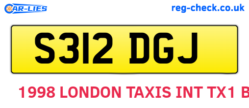 S312DGJ are the vehicle registration plates.