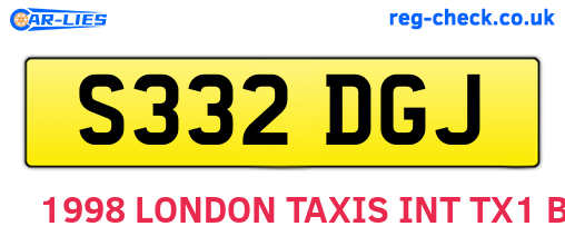 S332DGJ are the vehicle registration plates.
