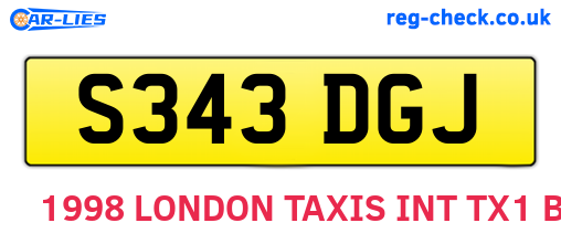 S343DGJ are the vehicle registration plates.
