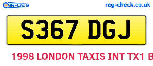S367DGJ are the vehicle registration plates.