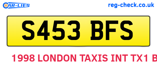 S453BFS are the vehicle registration plates.
