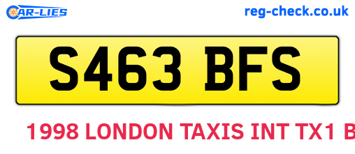 S463BFS are the vehicle registration plates.