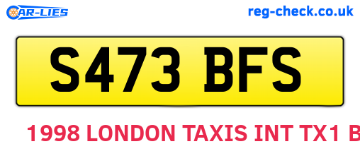 S473BFS are the vehicle registration plates.