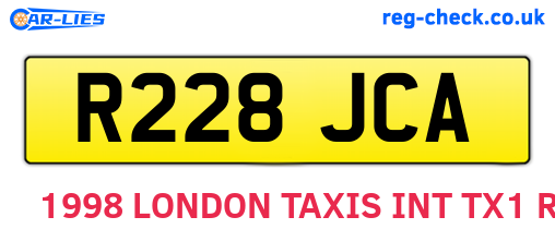 R228JCA are the vehicle registration plates.