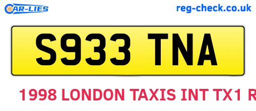 S933TNA are the vehicle registration plates.
