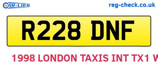 R228DNF are the vehicle registration plates.