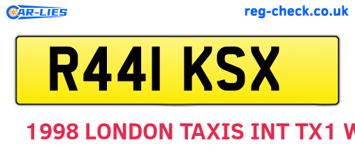 R441KSX are the vehicle registration plates.
