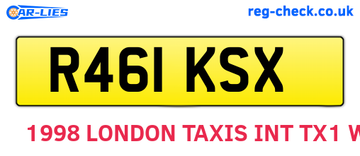 R461KSX are the vehicle registration plates.