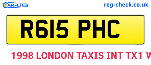 R615PHC are the vehicle registration plates.