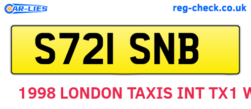 S721SNB are the vehicle registration plates.