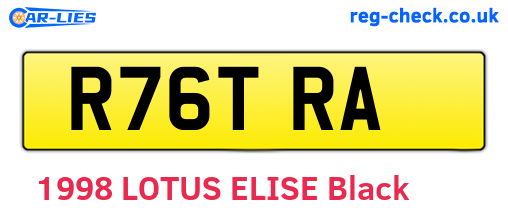 R76TRA are the vehicle registration plates.