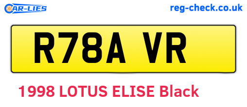 R78AVR are the vehicle registration plates.