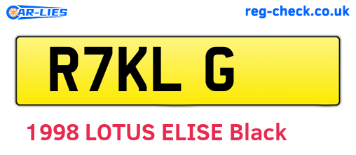 R7KLG are the vehicle registration plates.