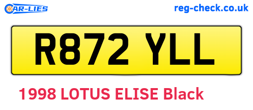R872YLL are the vehicle registration plates.