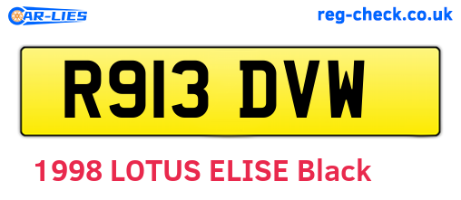 R913DVW are the vehicle registration plates.