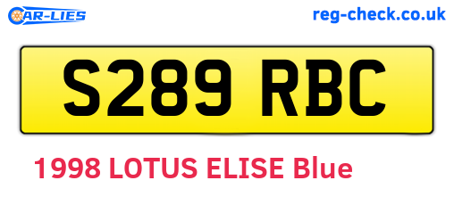 S289RBC are the vehicle registration plates.