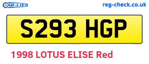 S293HGP are the vehicle registration plates.