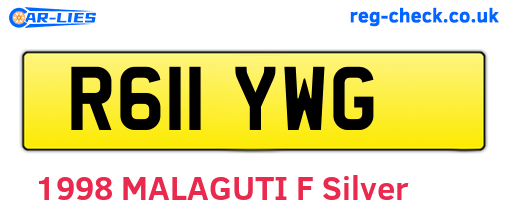 R611YWG are the vehicle registration plates.