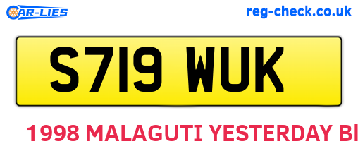 S719WUK are the vehicle registration plates.