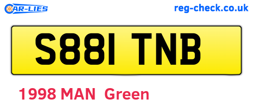 S881TNB are the vehicle registration plates.