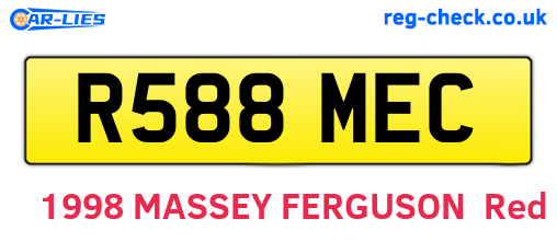 R588MEC are the vehicle registration plates.
