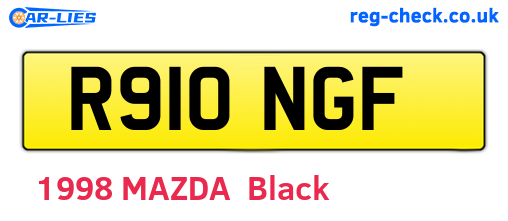 R910NGF are the vehicle registration plates.