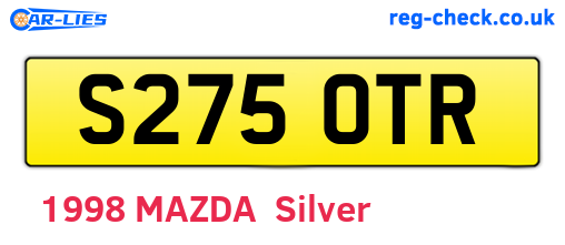 S275OTR are the vehicle registration plates.