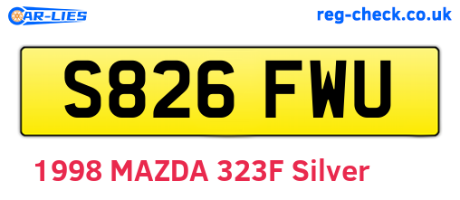 S826FWU are the vehicle registration plates.