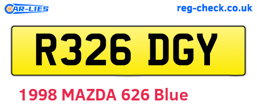 R326DGY are the vehicle registration plates.
