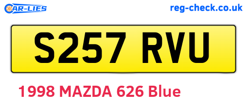 S257RVU are the vehicle registration plates.