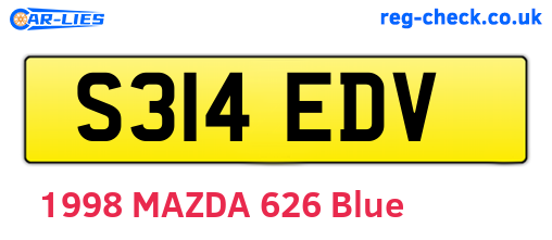 S314EDV are the vehicle registration plates.