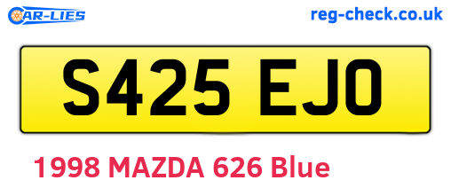 S425EJO are the vehicle registration plates.