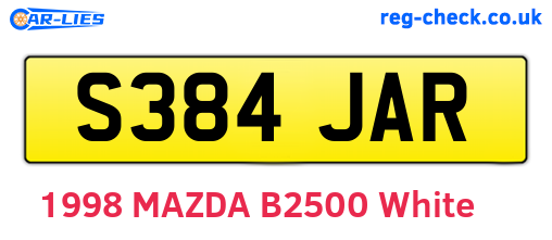 S384JAR are the vehicle registration plates.