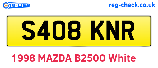 S408KNR are the vehicle registration plates.