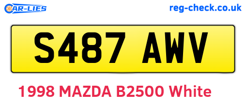 S487AWV are the vehicle registration plates.
