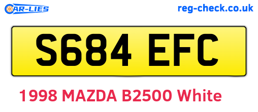 S684EFC are the vehicle registration plates.