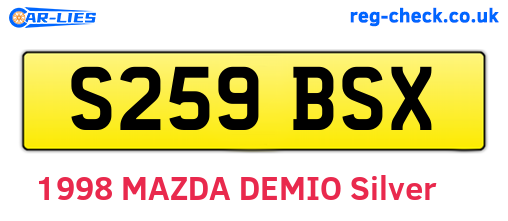 S259BSX are the vehicle registration plates.