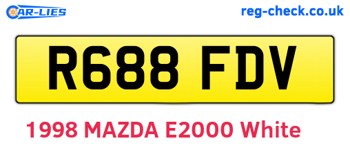 R688FDV are the vehicle registration plates.