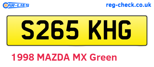 S265KHG are the vehicle registration plates.