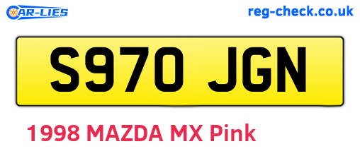 S970JGN are the vehicle registration plates.
