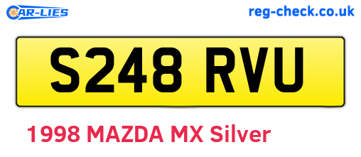 S248RVU are the vehicle registration plates.