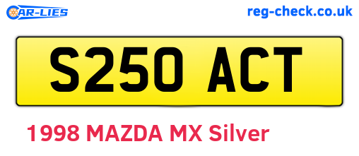 S250ACT are the vehicle registration plates.