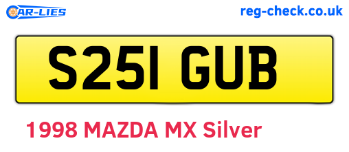 S251GUB are the vehicle registration plates.