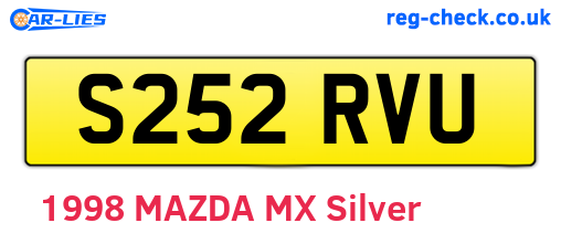 S252RVU are the vehicle registration plates.