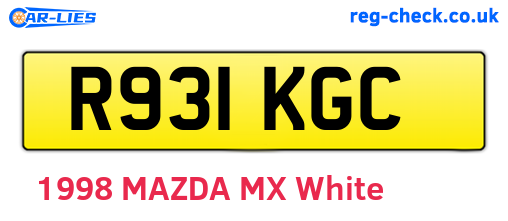 R931KGC are the vehicle registration plates.