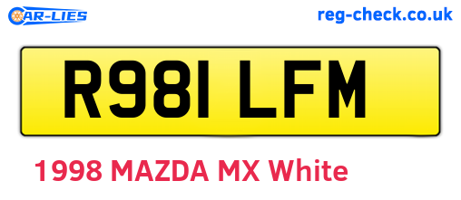 R981LFM are the vehicle registration plates.