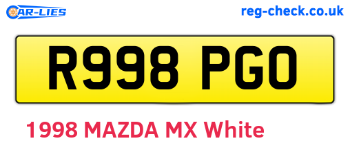 R998PGO are the vehicle registration plates.