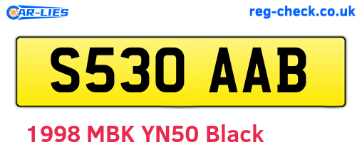S530AAB are the vehicle registration plates.