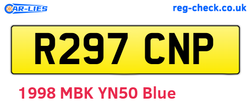 R297CNP are the vehicle registration plates.