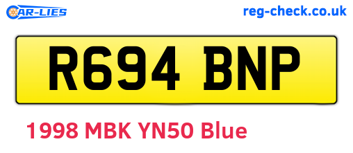 R694BNP are the vehicle registration plates.